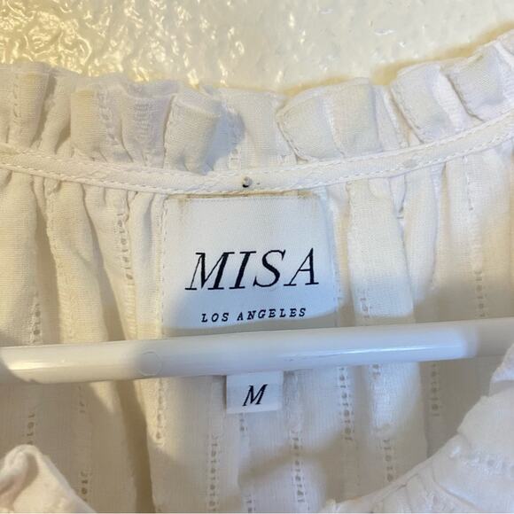 MISA Lilian Dress in White Tassel Ruffle Size Medium Boho Summer - Picture 7 of 11